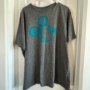 Disney Parks Mickey Mouse Embroidered Shirt Size XL Gray Turquoise